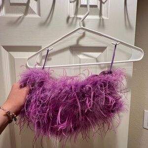 Nasty Gal Feather Bandeau Crop